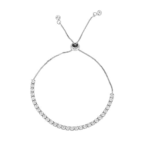 3mm & 5mm Tennis Bracelets(Silver Adjustable)