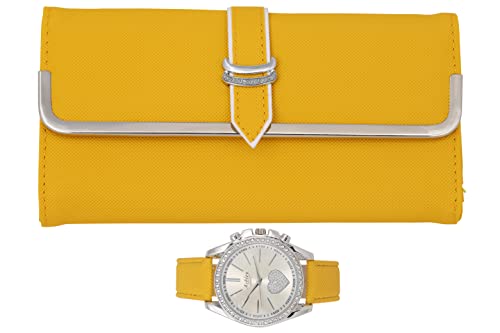 ST10038 Women Wallet Watch Set (Yellow)