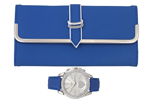 ST10038 Women Wallet Watch Set (Royal Blue)