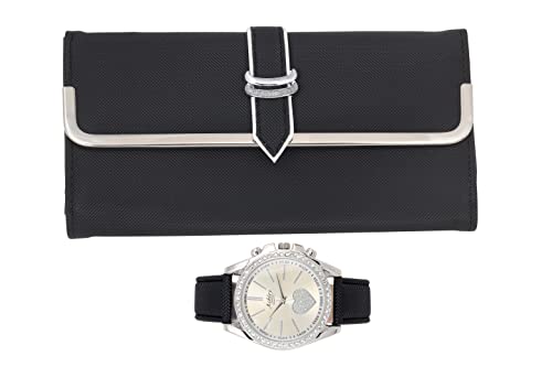 ST10038 Women Wallet Watch Set (Black)
