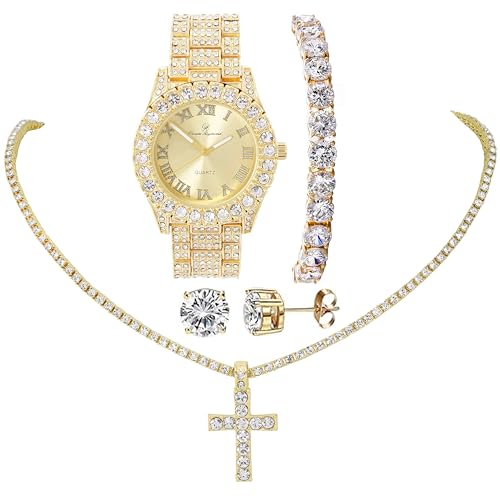 ST10327 Gld Gld 4pc Cross Set