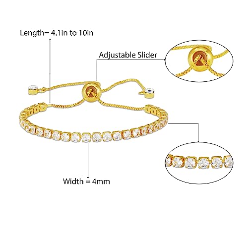 3mm & 5mm Tennis Bracelets(Gold Adjustable)