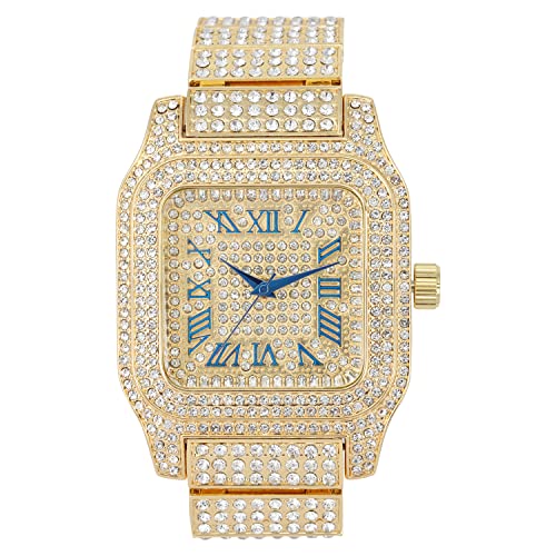 0513Sq Square Watch with Cuban