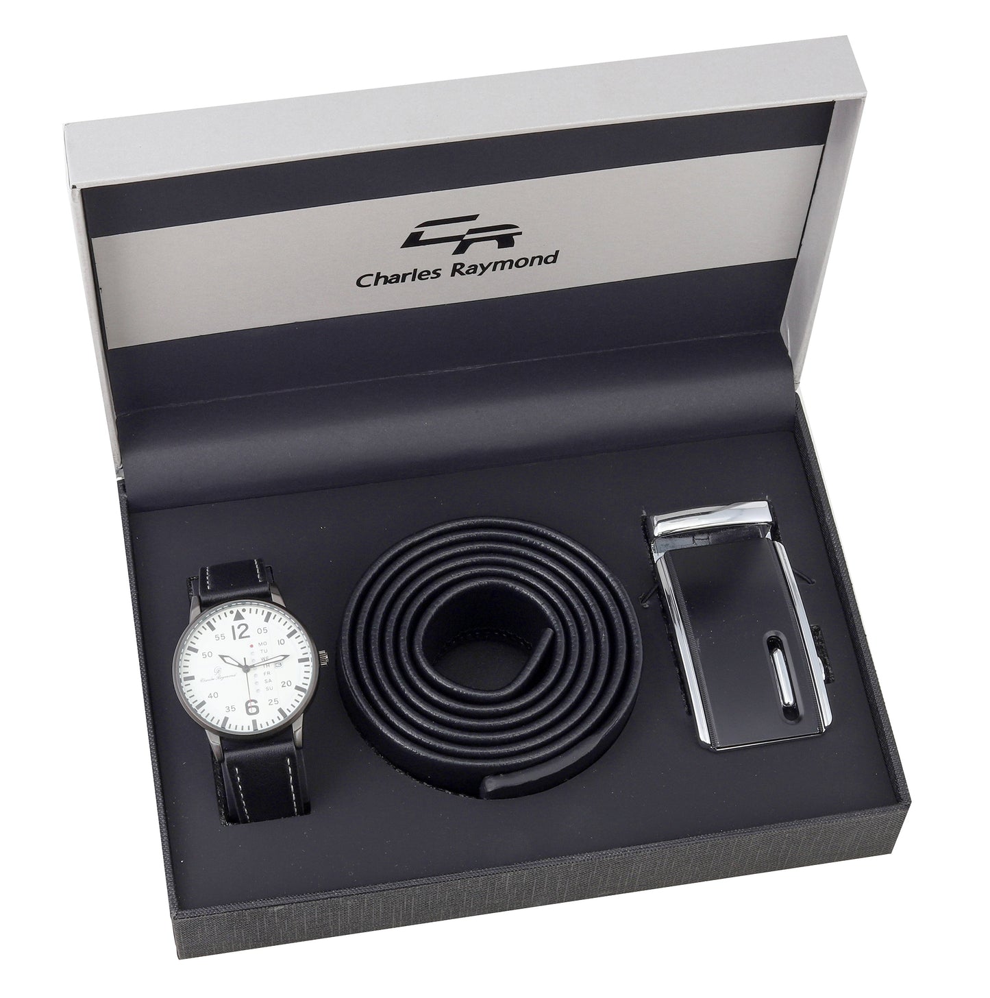 5884-02 Watch and Belt Set(Black White)