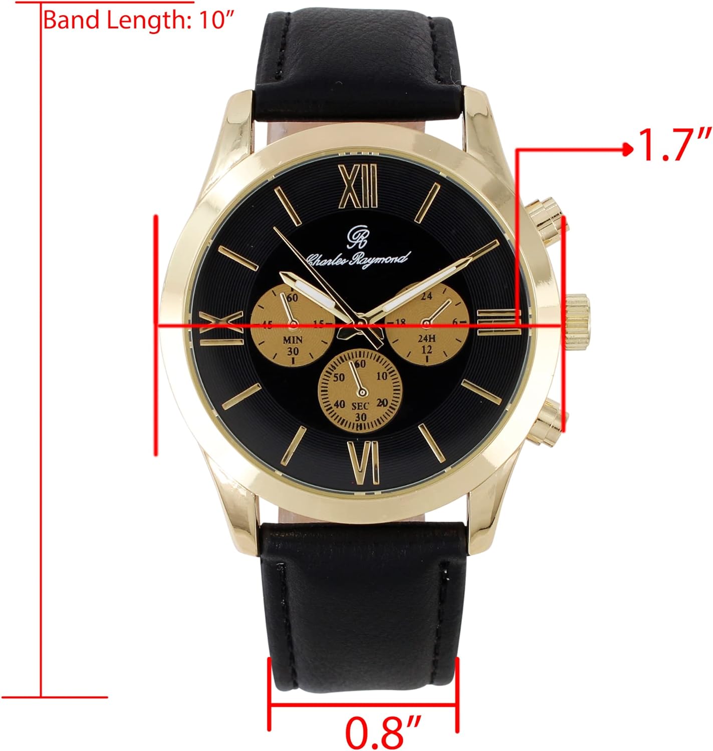 Classic Watch, Wallet and Belt Set(Gold Black)