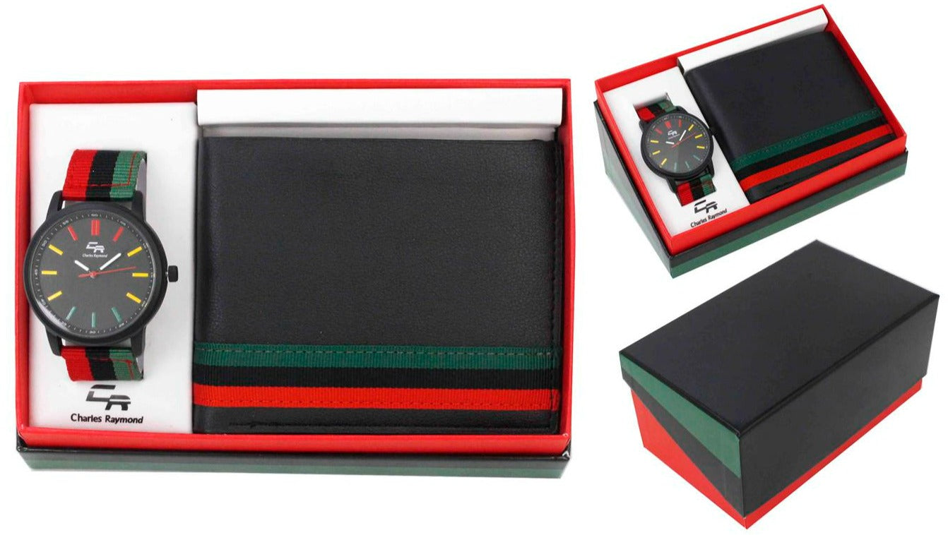 ST10473 Nylon Band Watch and Wallet Set