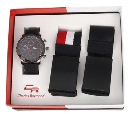 ST10501 Watch with Two Belts(Black)