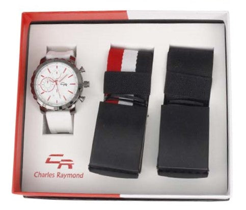 ST10501 Watch with Two Belts(White)