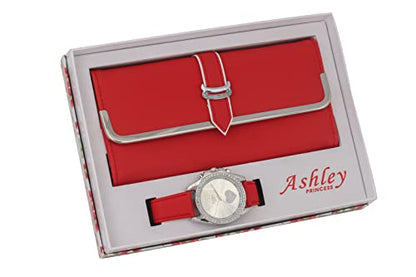 ST10038 Women Wallet Watch Set (Red)