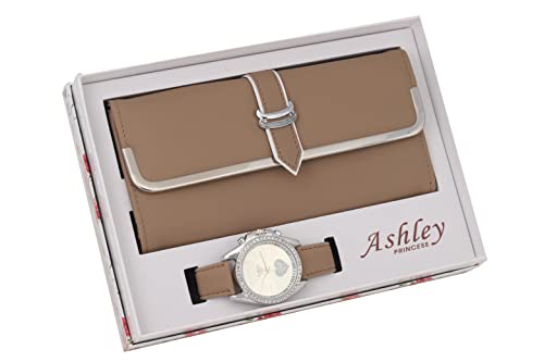 ST10038 Women Wallet Watch Set (Coffee)