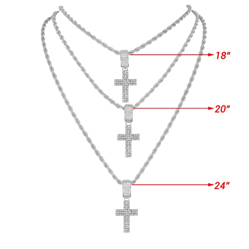 TPBE-01 Rope Chain Stone Cross Set