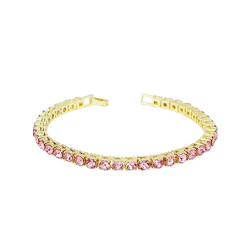 5mm Tennis Bracelets(Gold Pink)