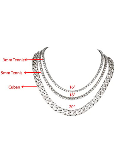 3 chain set (Silver 16" + 18" + 20")