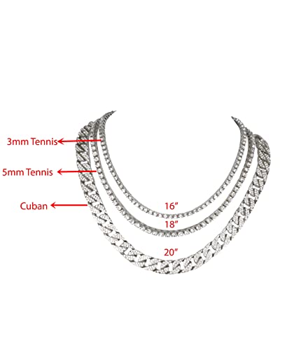 3 chain set (Silver 20" + 22" + 24")