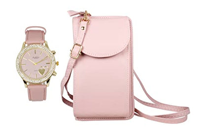 ST10385 Cross Body wallet with Watch (Blush)