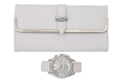 ST10038 Women Wallet Watch Set (White)