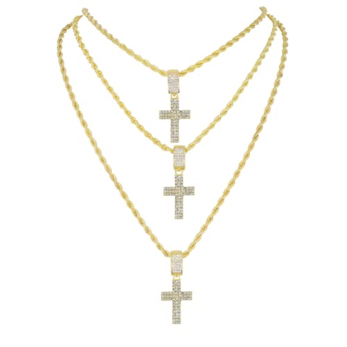 TPBE-01 Rope Chain Stone Cross Set