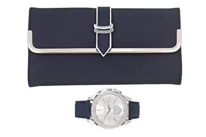 ST10038 Women Wallet Watch Set (Navy)