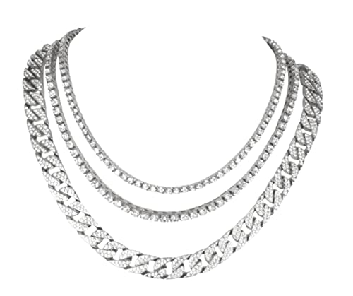 3 chain set (Silver 20" + 22" + 24")