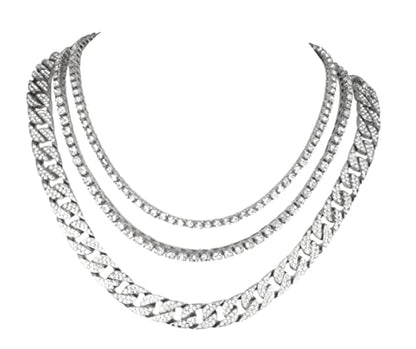 3 chain set (Silver 20" + 22" + 24")