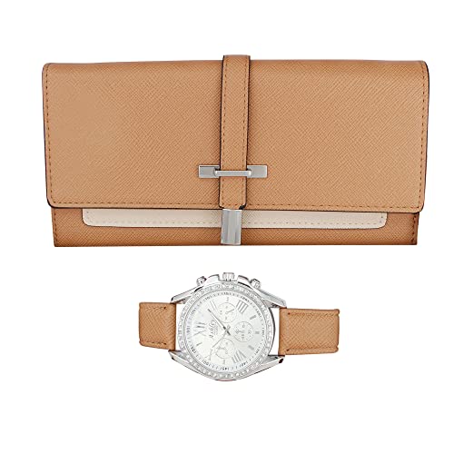 ST10234 Women Wallet Watch Set (Brown)