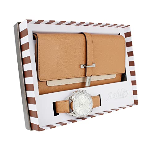 ST10234 Women Wallet Watch Set (Brown)