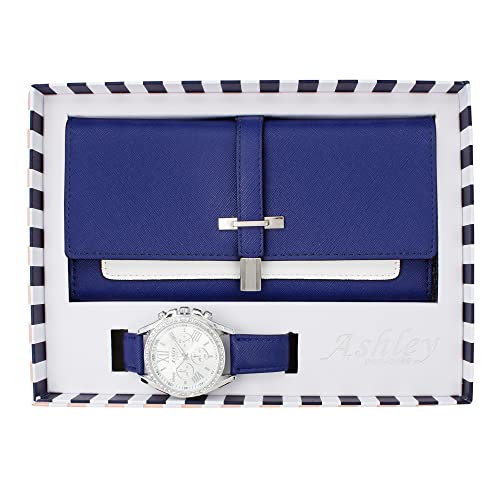 ST10234 Women Wallet Watch Set (Navy)