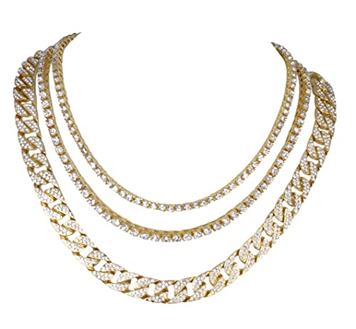 CZ Miami Cuban Link Chain Set 35C