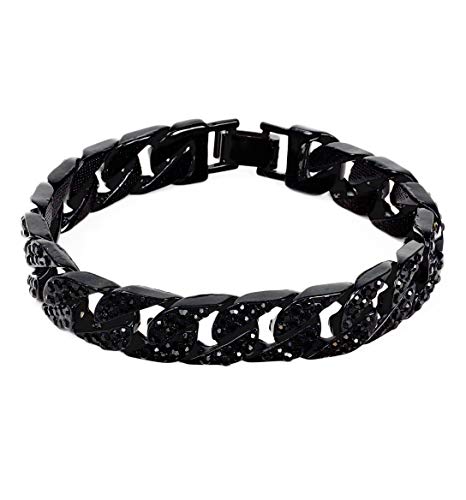 Cuban - BB001(Black with Black Gemstones)