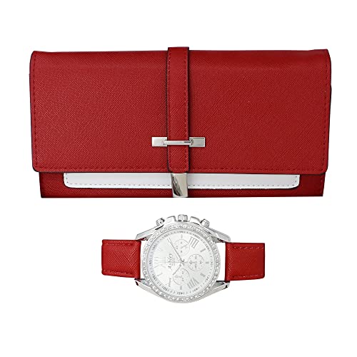 ST10234 Women Wallet Watch Set (Maroon)