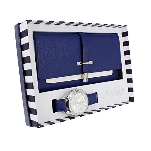 ST10234 Women Wallet Watch Set (Navy)