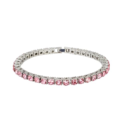 5mm Tennis Bracelets(Silver Pink)