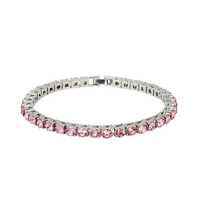 5mm Tennis Bracelets(Silver Pink)