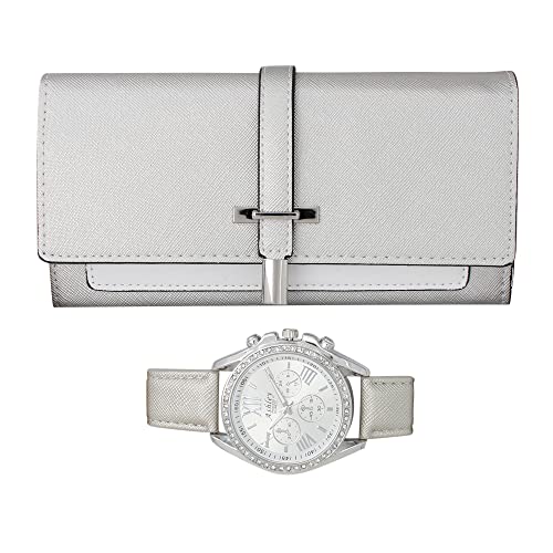 ST10234 Women Wallet Watch Set (Grey)