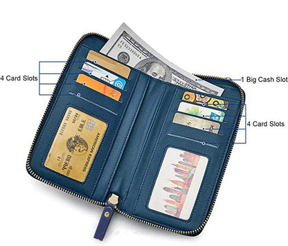 ST10385 Cross Body wallet with Watch (Blue)