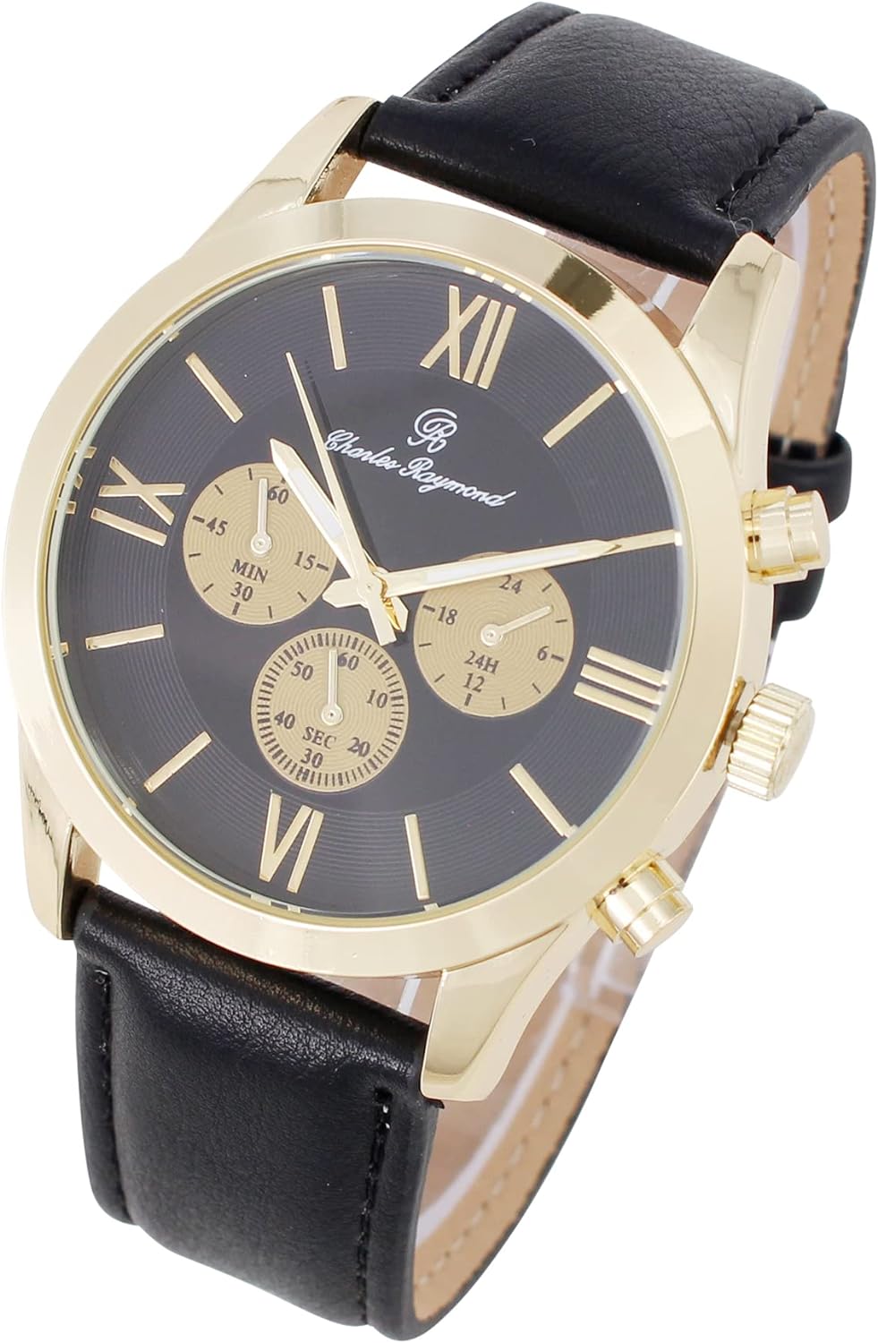 Classic Watch, Wallet and Belt Set(Gold Black)