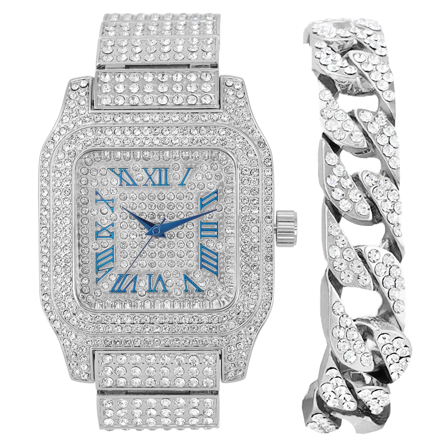 L0513 Square Watch with Cuban