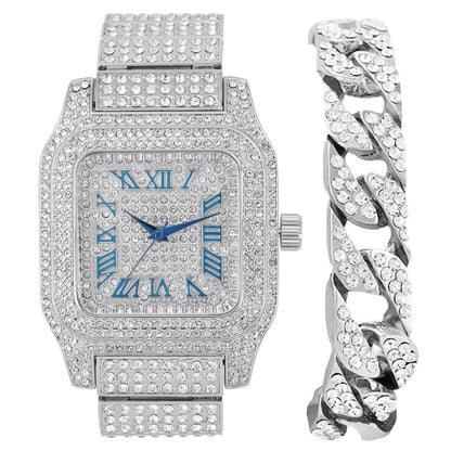 L0513 Square Watch with Cuban