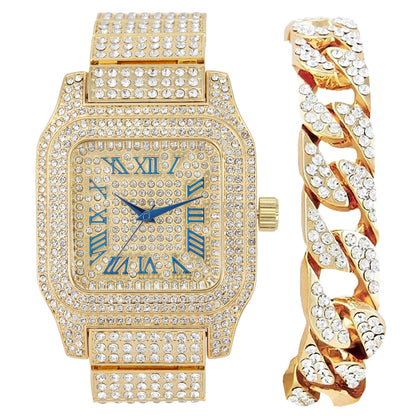 L0513 Square Watch with Cuban