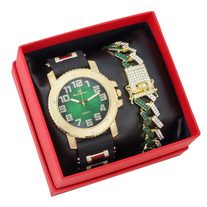 GJM-B Iced Out Watch and ZZ-Bracelet Set