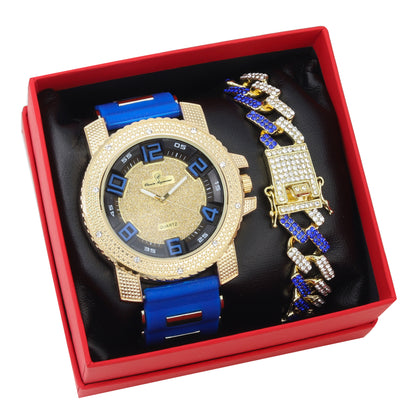 GJM-B Iced Out Watch and ZZ-Bracelet Set