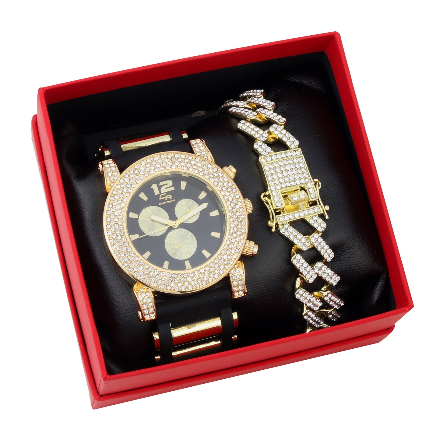 GJM-B Iced Out Watch and ZZ-Bracelet Set