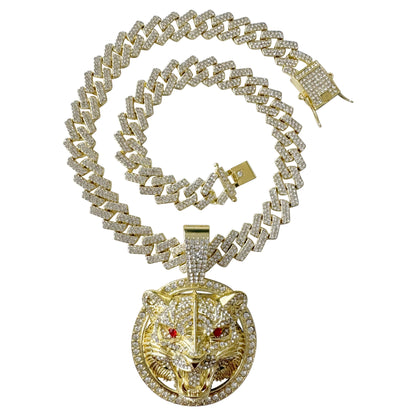 Iced Out Leopard Pendant on Z Chain