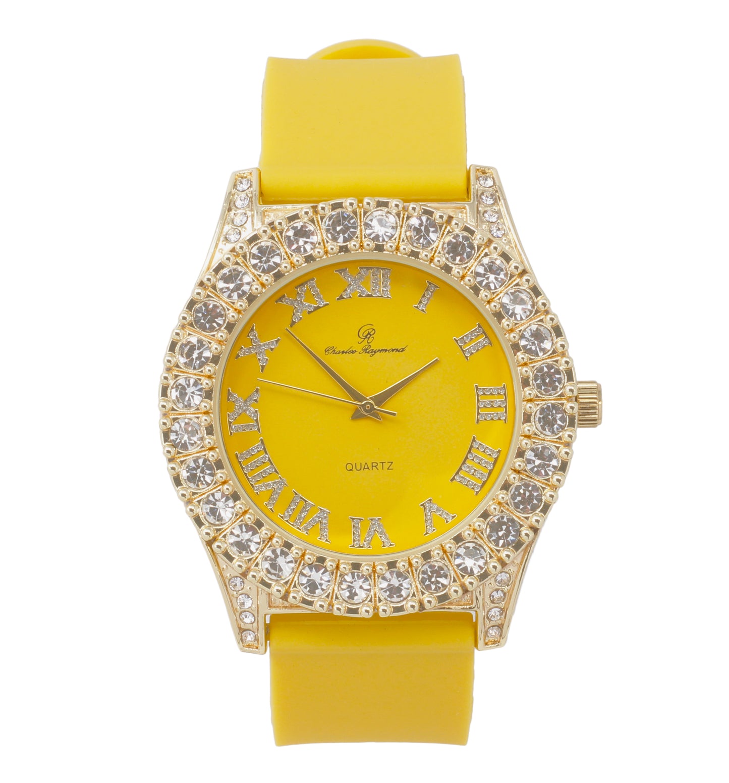 Men's Iced Out Silicone Band Wrist Watch ST10357