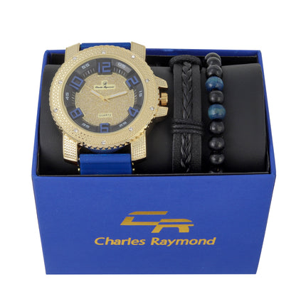 ST10409 Iced Out Bullet Band Watch with 2 Bracelets