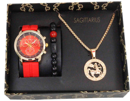 ST10449 Watch, Bracelet and Zodiac Necklace Set(Sagittarius)