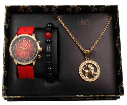 ST10449 Watch, Bracelet and Zodiac Necklace Set(Leo)