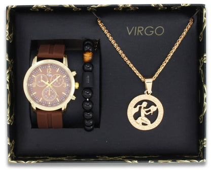 ST10449 Watch, Bracelet and Zodiac Necklace Set(Virgo)