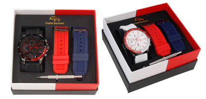 ST10472 Sports Watch with 2 Changeable Bands(White/Red)