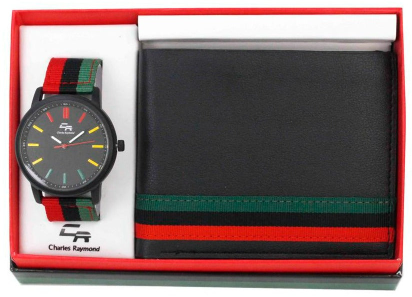 ST10473 Nylon Band Watch and Wallet Set